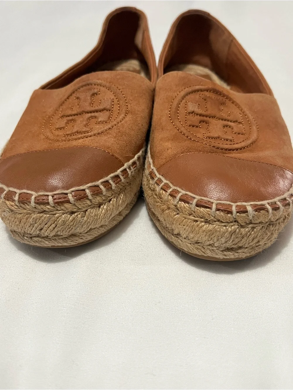 Tory Burch Tan Leather Espadrilles